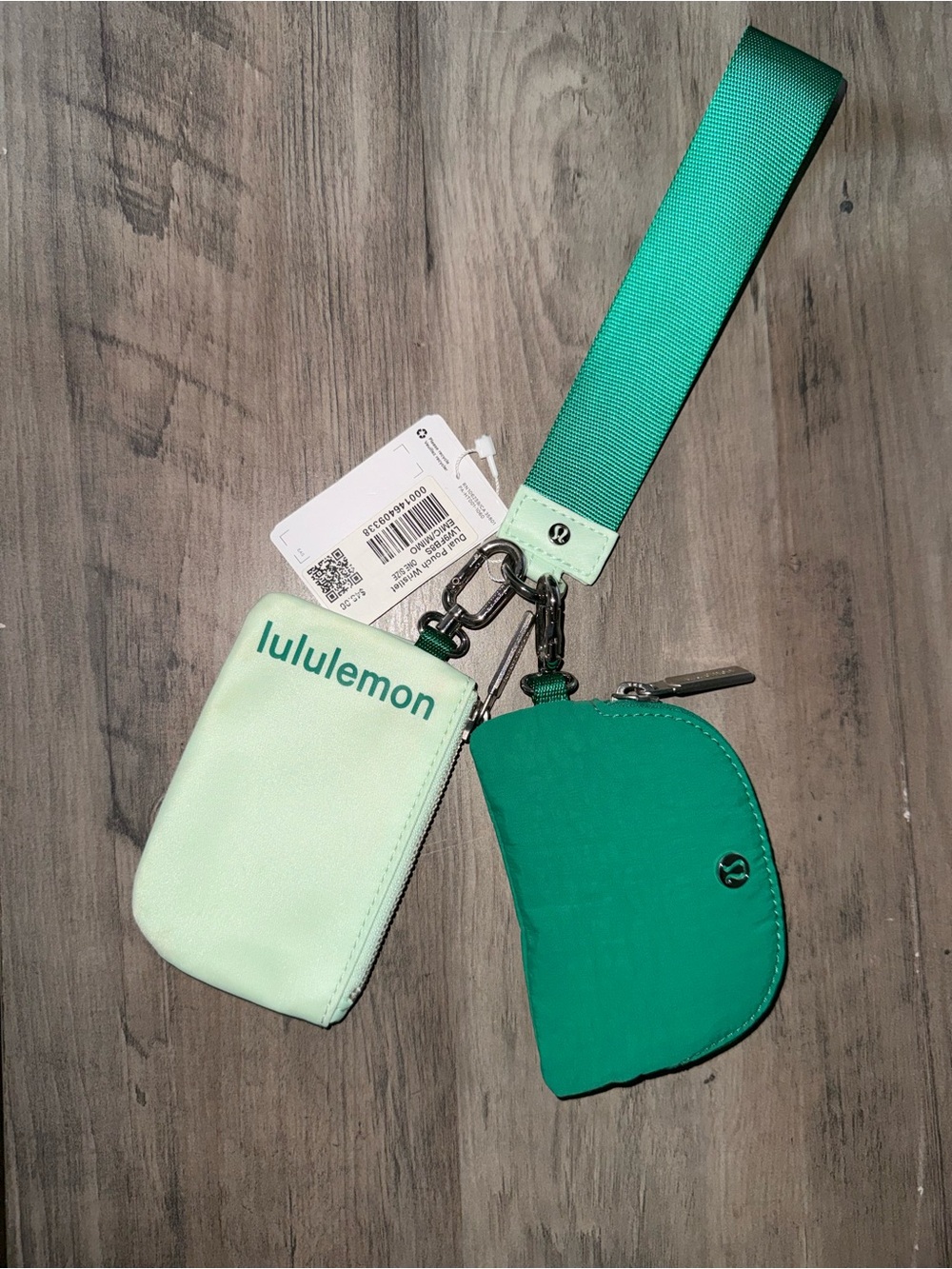 Lululemon Dual Pouch Wristlet Emerald Ice/Mint Moment